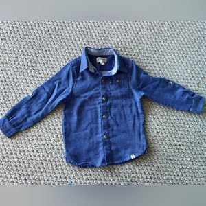 Linen size 2-3 boy stripped button down shirt.